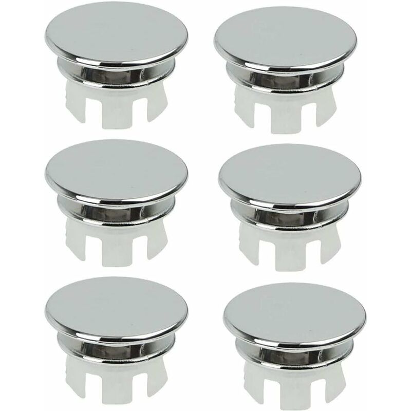 6 pcs Chrome Bathroom Sink Overflow Plug Toilet Overflow Drain Hole ROund Part V1188-MS-227-1287