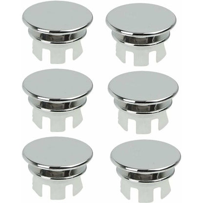 6 pcs Chrome Bathroom Sink Overflow Plug Toilet Overflow Drain Hole ROund Part V1188-MS-227-1287