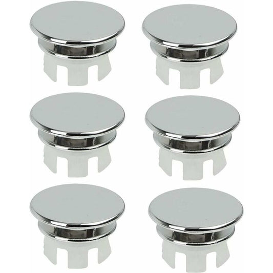 6 pcs Chrome Bathroom Sink Overflow Plug Toilet Overflow Drain Hole ROund Part V1188-MS-227-1287
