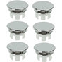 6 pcs Chrome Bathroom Sink Overflow Plug Toilet Overflow Drain Hole ROund Part V1188-MS-227-1287