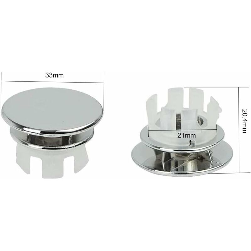 6 pcs Chrome Bathroom Sink Overflow Plug Toilet Overflow Drain Hole ROund Part V1188-MS-227-1287