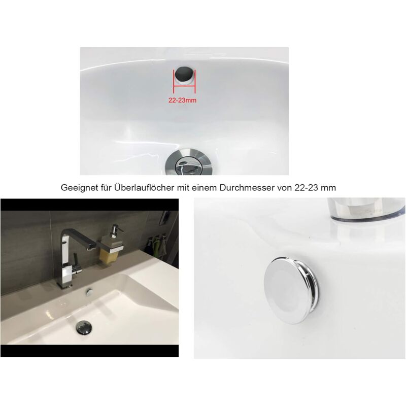 6 pcs Chrome Bathroom Sink Overflow Plug Toilet Overflow Drain Hole ROund Part V1188-MS-227-1287