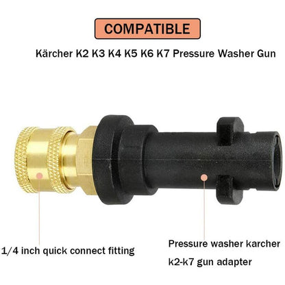 Pressure Washer Gun Adapter With 1/4'' Female Quick Connect Fitting Compatible With K Series Pressure Washers V1188-MS-227-1288
