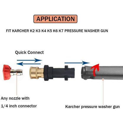 Pressure Washer Gun Adapter With 1/4'' Female Quick Connect Fitting Compatible With K Series Pressure Washers V1188-MS-227-1288