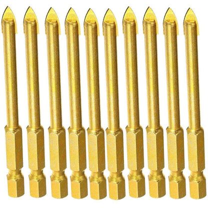 10 pcs 6Mm Tungsten Carbide Drill Bit Set With Flat Hex Shank For Mirror Porcelain Marble V1188-MS-227-1290