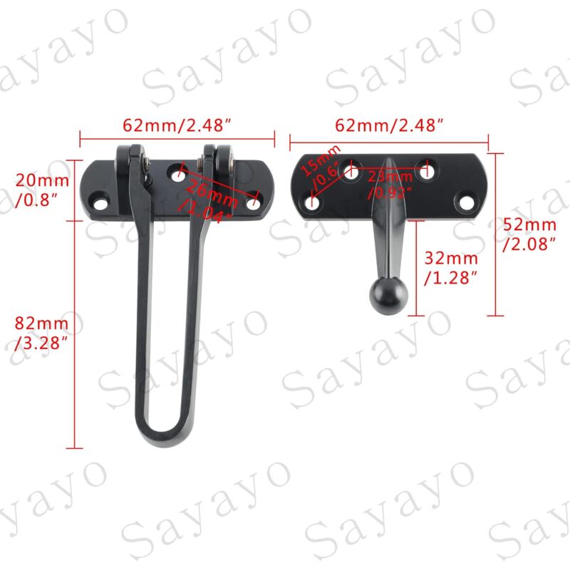 Secondary Door Lock, Security Door Chains, Sliding Door Lock, Stainless Steel Swing Bar, Security Door Lock, V1188-MS-227-1292