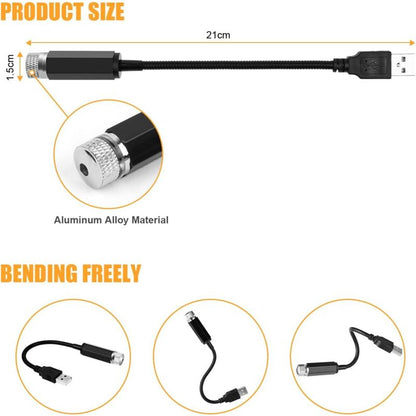 Atmosphere Light, Usb Car ROof Lamp Starry Sky Atmosphere LED Projector Red Night Light Adjustable Multiple V1188-MS-227-1296