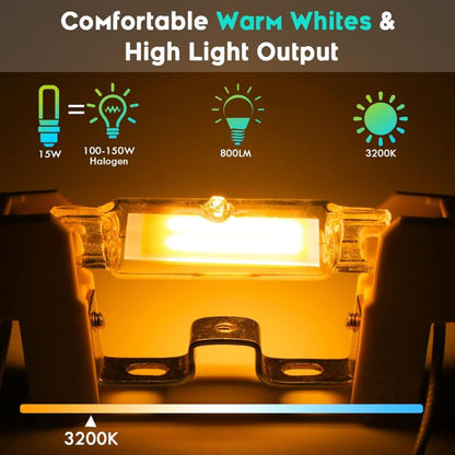 20W R7S LED Bulbs 118Mm Dimmable, Warm White 3000K, Double Ended Cob Bulbs 2000Lm, 360 degrees Beam Angle V1188-MS-227-1300