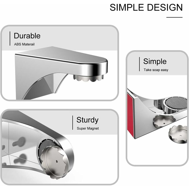 2 Pack Plastic Soap Dish Holder With 3M Magnetic Magnet, Wall Hanging Soap Holder, Easy To Use For Bathroom, V1188-MS-227-1303