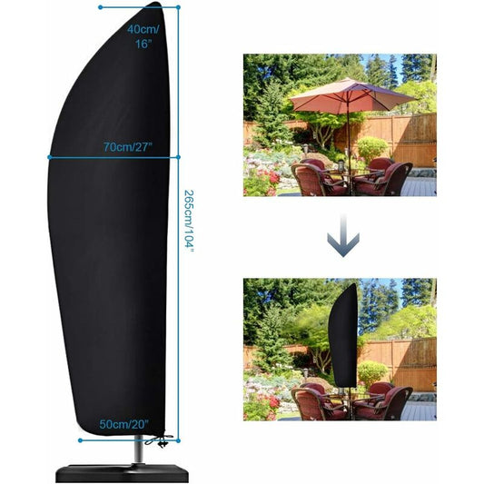 210D Oxford Fabric Parasol Cover Water Resistant Windproof Uv Resistant Tear Resistant Extra Large With V1188-MS-227-1305