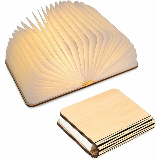 LED Wooden Book Lamp, Christmas Gift Idea Book Lamp Folding And Magnetic, Usb Rechargeable LED Paper Lamp, V1188-MS-227-1307
