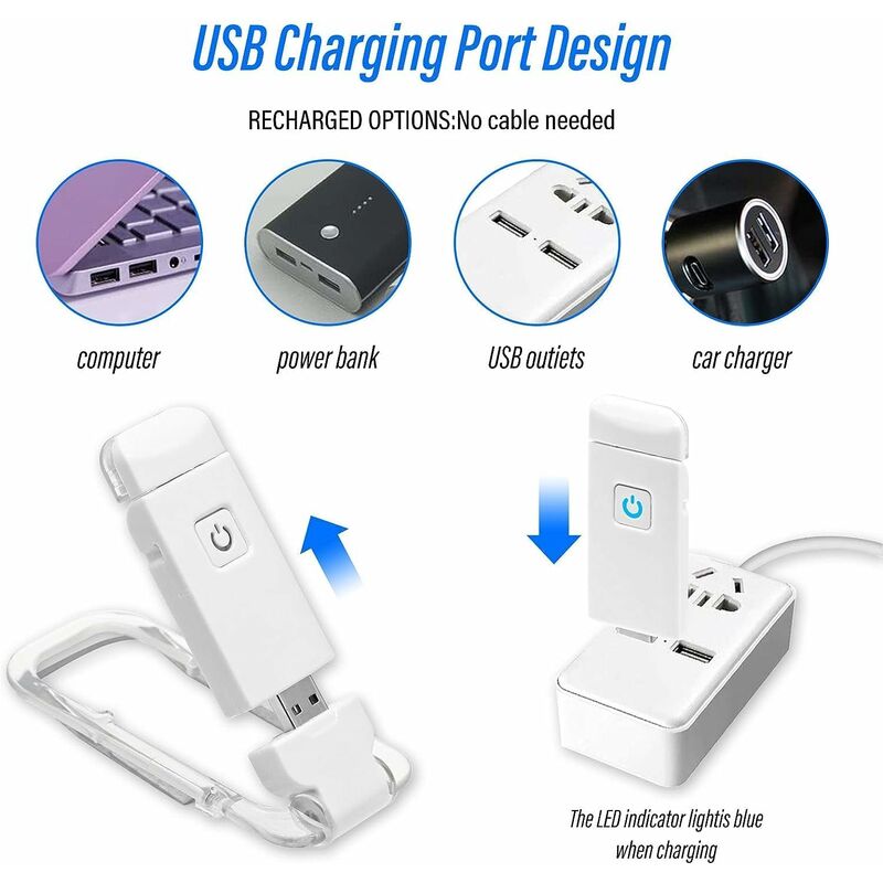 Reading Light, Clip-On Reading Lamp Usb Rechargeable, Flexible And Portable Clip-On Eye-Caring Light Compact V1188-MS-227-1315
