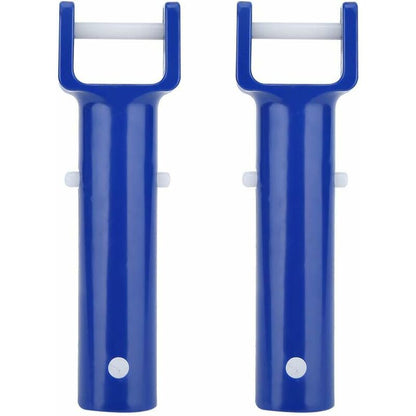 2 pcs V-Shaped Head Handle, Blue Swimming Pool V-Shaped Clip Brush Head Handle Replacement Pool Accessories V1188-MS-227-1320
