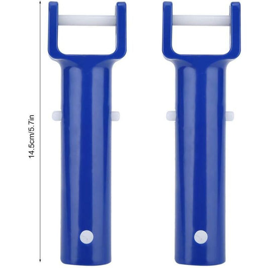 2 pcs V-Shaped Head Handle, Blue Swimming Pool V-Shaped Clip Brush Head Handle Replacement Pool Accessories V1188-MS-227-1320