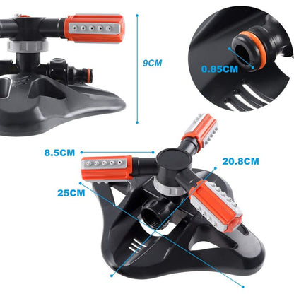 Garden Sprinkler, 360 degrees ROtating 3 Arm Automatic Lawn Sprinkler Watering Irrigation V1188-MS-227-1329