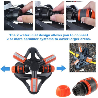 Garden Sprinkler, 360 degrees ROtating 3 Arm Automatic Lawn Sprinkler Watering Irrigation V1188-MS-227-1329