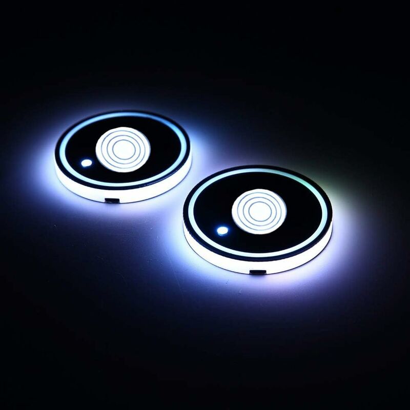 2 Pack LED Cup Holder, LED Car Coasters With 7 Colors Glow Cup Pad, Usb Charging Cup Mat For Coaster V1188-MS-227-1335