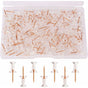 100 pcs Clear Plastic Head Push Pins, ROse Gold Push Pins, Wall Push Pins, Cork Board Push Pins, I-Shaped Pin V1188-MS-227-1337