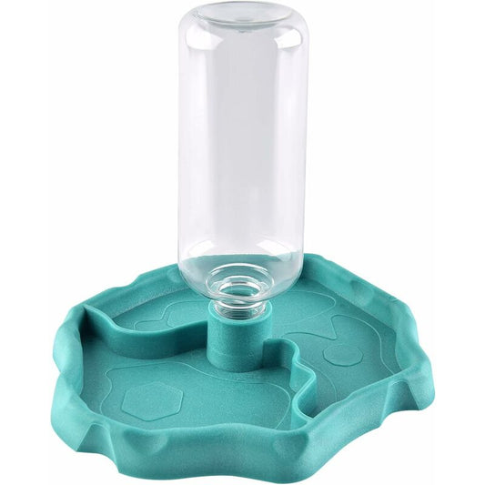 Reptile Water Dispenser, 2 In 1 Anti-Overflow Food Dispenser Bowl, Plastic Food Bowl For Tortoise Gecko - Blue V1188-MS-227-1339