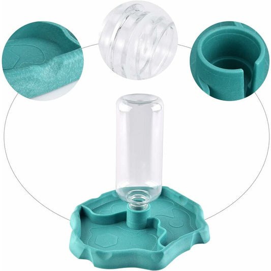 Reptile Water Dispenser, 2 In 1 Anti-Overflow Food Dispenser Bowl, Plastic Food Bowl For Tortoise Gecko - Blue V1188-MS-227-1339
