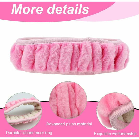 3 pcs Car Steering Wheel Cover Anti-Slip Elastic Pink Plush Universal Car Steering Wheel Cover With Handbrake V1188-MS-227-1345