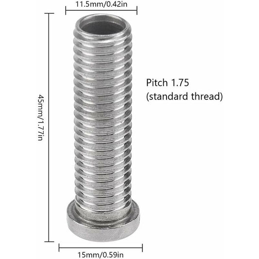 4 pcs Sink Basket Screws Stainless Steel 45Mm M12 Sink Basket Screws For Sink Strainer Plug -Silver V1188-MS-227-1348