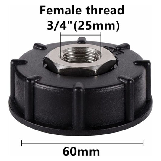 Ibc S60X6 Water Tank Adapter Coarse Thread With Hose Connector Stainless Steel Valve Spout Fittings (3/4" V1188-MS-227-1364
