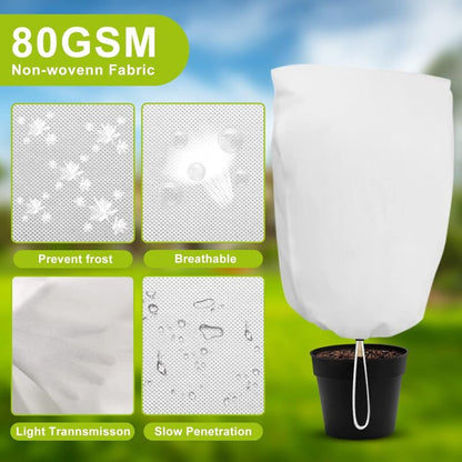 3 pcs Set Winter Plant Covers With Drawstring And Zipper 80G/M2 Polypropylene Winter Covers Heavy Duty V1188-MS-227-1366