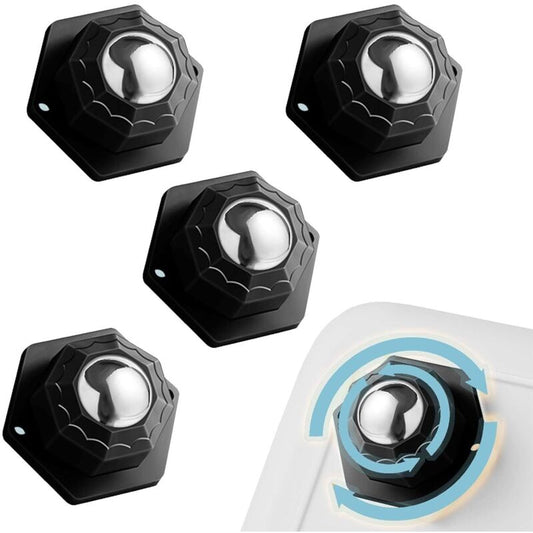 4 pcs Small Furniture Casters, Furniture Caster Black 200Kg, Flat Furniture Casters 360 ROtating Mobile Pulley V1188-MS-227-1372