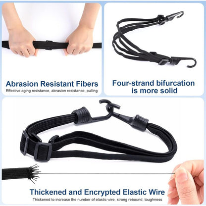 Bungee Cords With Hooks, 2 Pieces Adjustable Luggage Straps, Elastic Strap With 4 Sliding Buckles For V1188-MS-227-1373