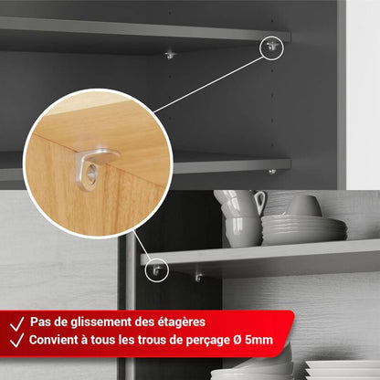 50 pcs Double Tenon Corner Brace Shelf Brackets - 5Mm Safety Shelf Brackets - Nickel Plated Zamak Shelf V1188-MS-227-1376