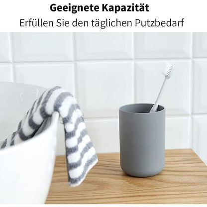2 pcs Toothbrush Cups, Bathroom Toothbrush Holder, Mug, Plastic Cup 300Ml (Grey & Grey) V1188-MS-227-1379