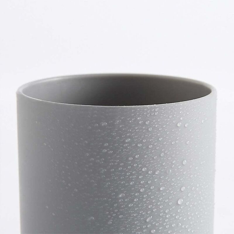 2 pcs Toothbrush Cups, Bathroom Toothbrush Holder, Mug, Plastic Cup 300Ml (Grey & Grey) V1188-MS-227-1379