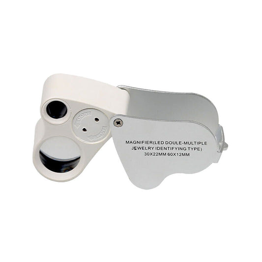 LED Illuminated Jeweler'S Loupe Dual Focus Magnifier, 60X, 12Mm And 30X V1188-MS-227-1381