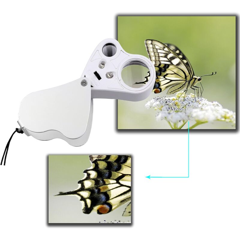 LED Illuminated Jeweler'S Loupe Dual Focus Magnifier, 60X, 12Mm And 30X V1188-MS-227-1381