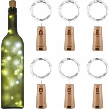 LED Bottle Lights 2M 20LEDs Bottle Lights, LED Bottle Stopper Light Waterproof Flexible Silver Wire V1188-MS-227-1385