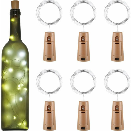 LED Bottle Lights 2M 20LEDs Bottle Lights, LED Bottle Stopper Light Waterproof Flexible Silver Wire V1188-MS-227-1385
