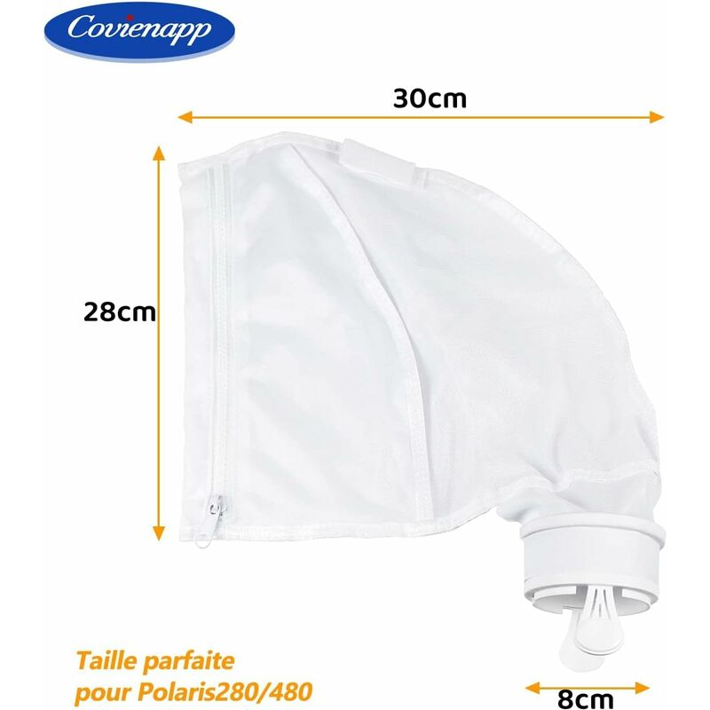 2 Pack Pool Cleaner Filter Bags Fits Polaris360 And 380 Pool Cleaner Zippered And Adjustable Design In White V1188-MS-227-1388