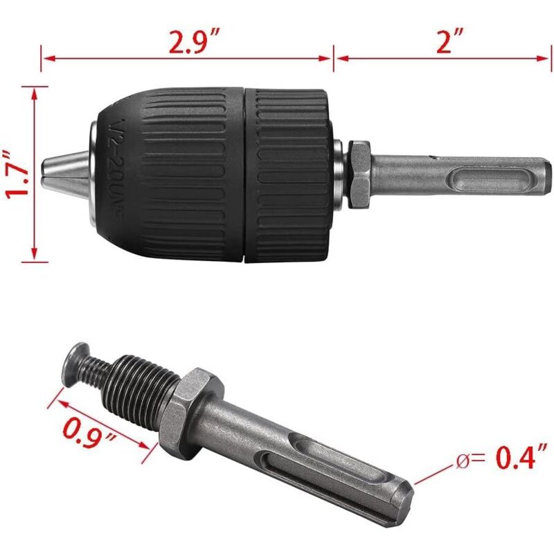 13Mm Quick Release Self-Tightening Chuck Sds Adapter Hammer Drill Bit V1188-MS-227-1390