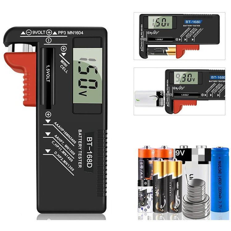 Digital Battery Tester, Universal Battery Tester, Battery Tester, For Aa, Aaa, C, D, Pp3, 9V, 1.5V, Button V1188-MS-227-1392