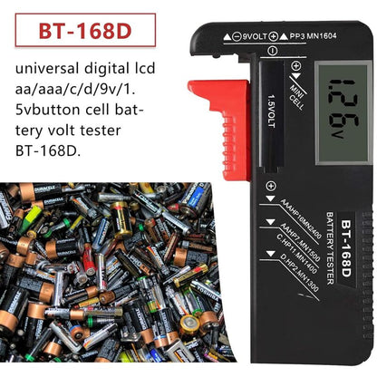 Digital Battery Tester, Universal Battery Tester, Battery Tester, For Aa, Aaa, C, D, Pp3, 9V, 1.5V, Button V1188-MS-227-1392