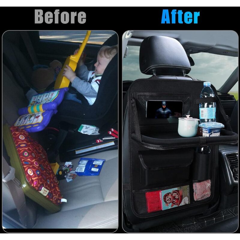 Car Organizer For Kids, Back Seat Protector With Clear Pocket, Organizer With Tray And Phone/Ipad V1188-MS-227-1393