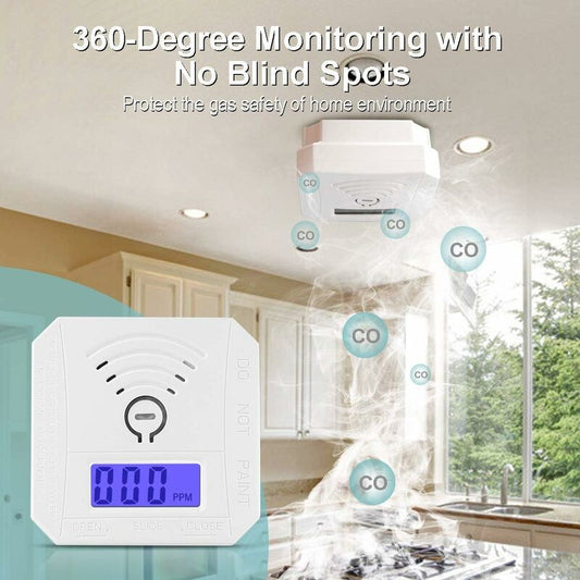 Carbon Monoxide Detector, Ul 2034 Compliant Co Gas Monitor Alarm Detector, Co Sensor With LED Digital Display V1188-MS-227-1394