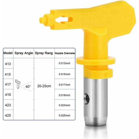 6 pcs Airless Nozzle,Airless Spray Gun Nozzle For High Pressure Paint Gun(Type 413,415,417,419,423,425) V1188-MS-227-1401