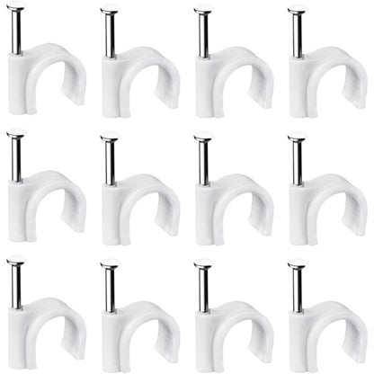 400 pcs Steel Cable Clips Wall Mounted - Various - Strong - Durable - White - ROund - 400 6Mm - Cable V1188-MS-227-1402