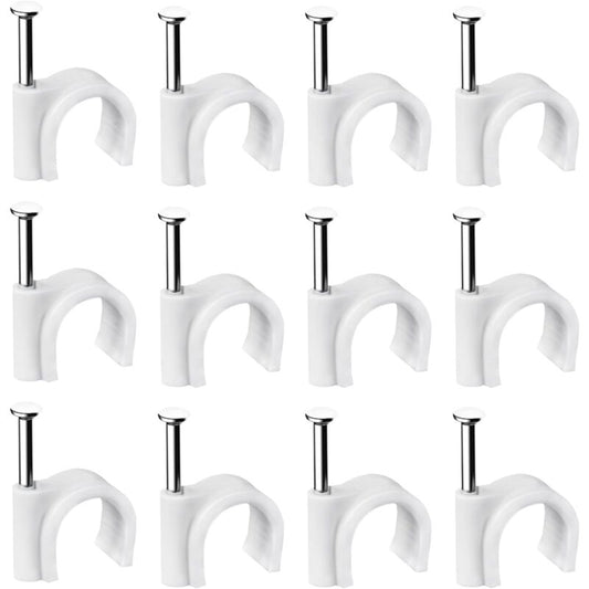 400 pcs Steel Cable Clips Wall Mounted - Various - Strong - Durable - White - ROund - 400 6Mm - Cable V1188-MS-227-1402