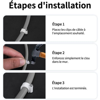 400 pcs Steel Cable Clips Wall Mounted - Various - Strong - Durable - White - ROund - 400 6Mm - Cable V1188-MS-227-1402