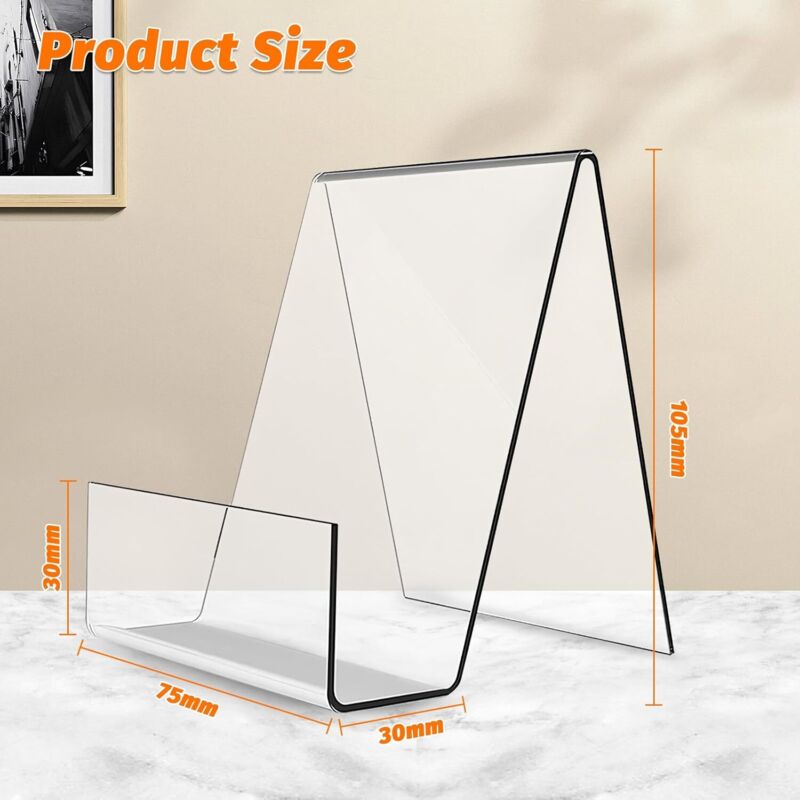 7 Pieces Acrylic Bookends, Clear Bookends, For Office Bookstore Schools Library - 10.5 X 9 X 7.5Cm V1188-MS-227-1404
