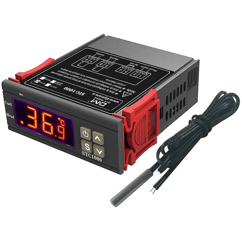 Stc-1000 Temperature Controller, 12V 10A Multi-Purpose Digital Thermostat With Ntc Probe For Fermentation V1188-MS-227-1405