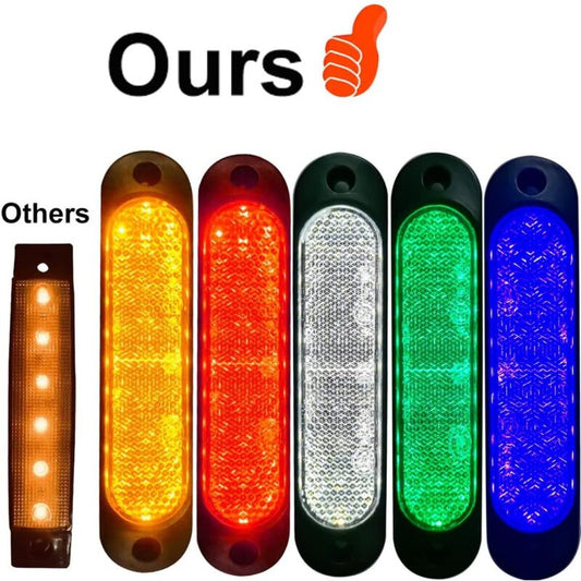 4 pcs Red 12V-24V Front Side Marker 27 LED Trailer Truck, LED Rear Marker Trailer Parking Turn Signal Lights V1188-MS-227-1408